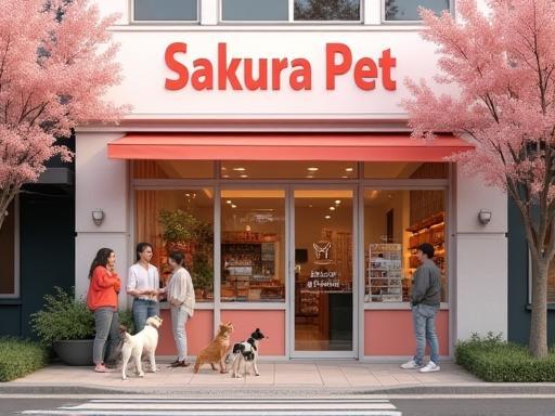 Sakura Pet Mart 店舗外観と飼い主さん