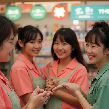 多言語対応するスタッフたち